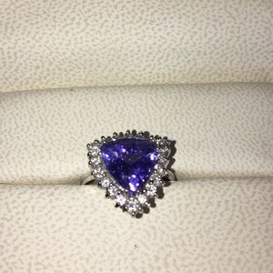3ct Tanzanite .7ct Diamond White Gold ring